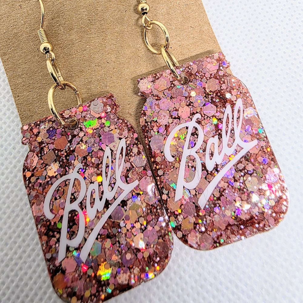Glitter Pink Earrings